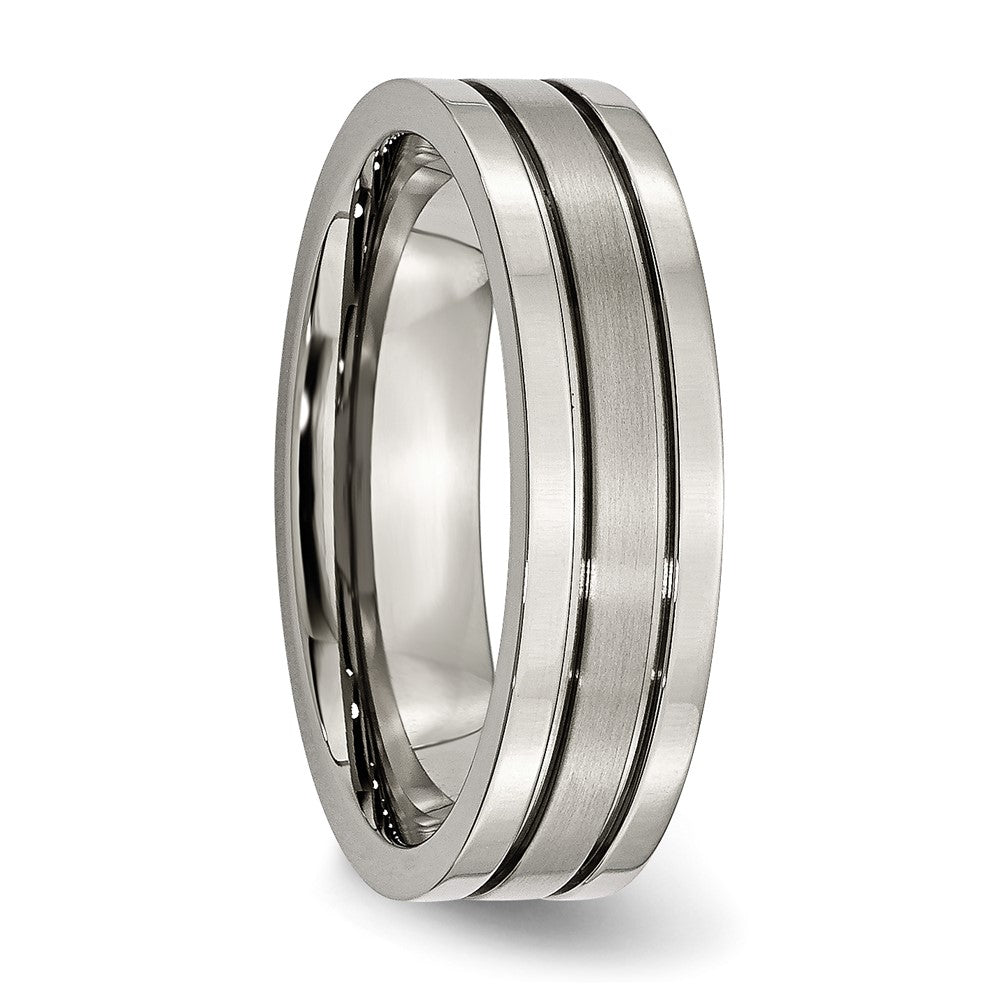 Chisel Titanium Brushed Center 6mm Grooved Band