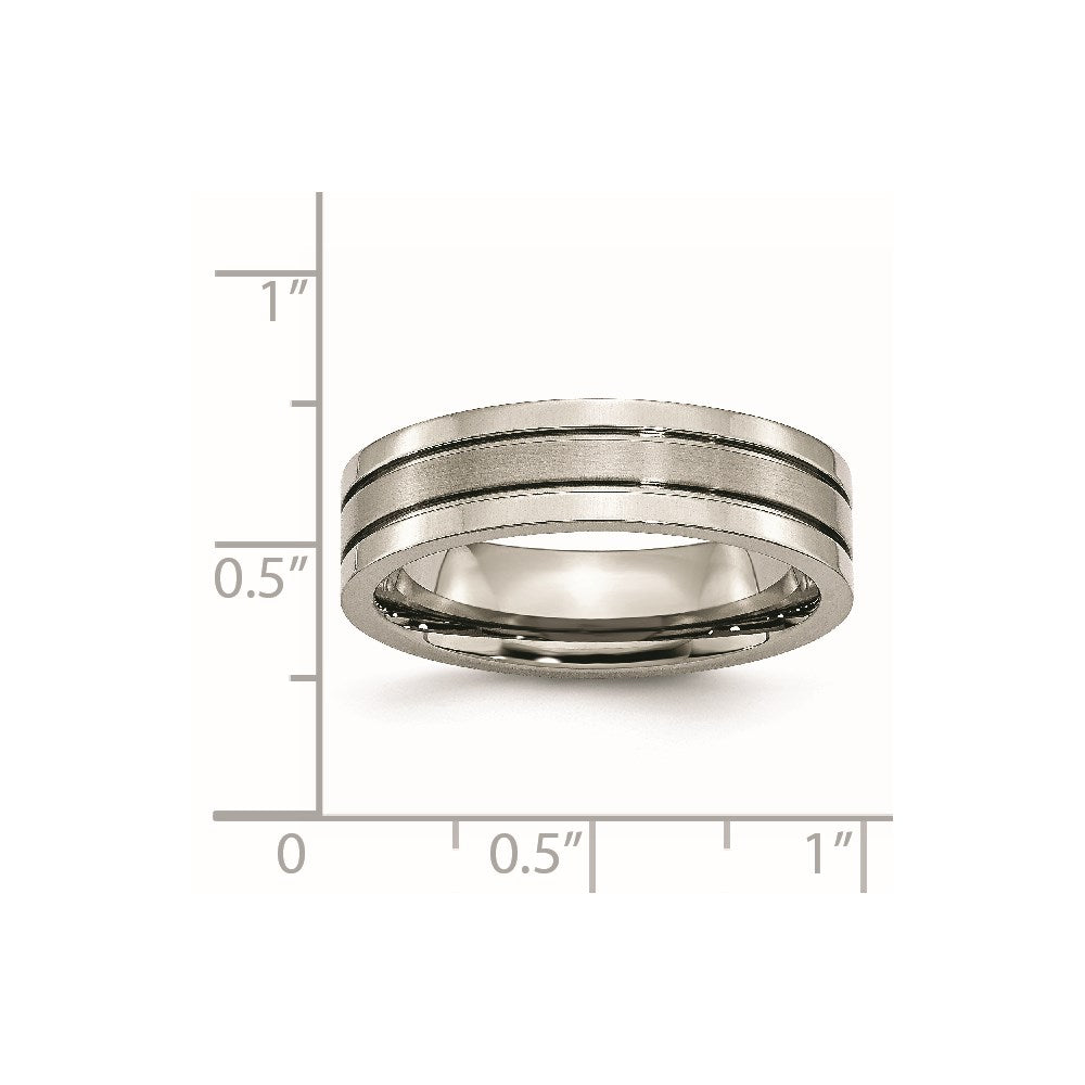 Chisel Titanium Brushed Center 6mm Grooved Band