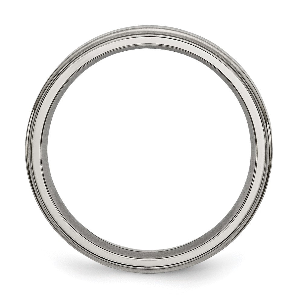 Chisel Titanium Polished 5mm Ridged Edge Band