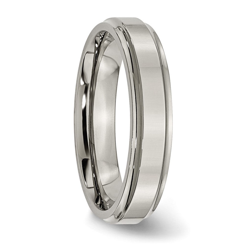 Chisel Titanium Polished 5mm Ridged Edge Band