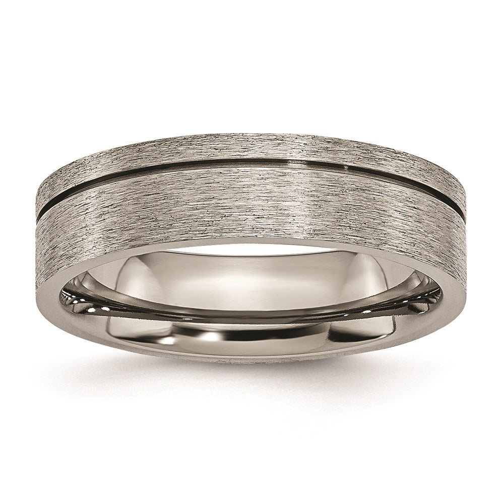 Titanium Grooved 6mm Brushed Band