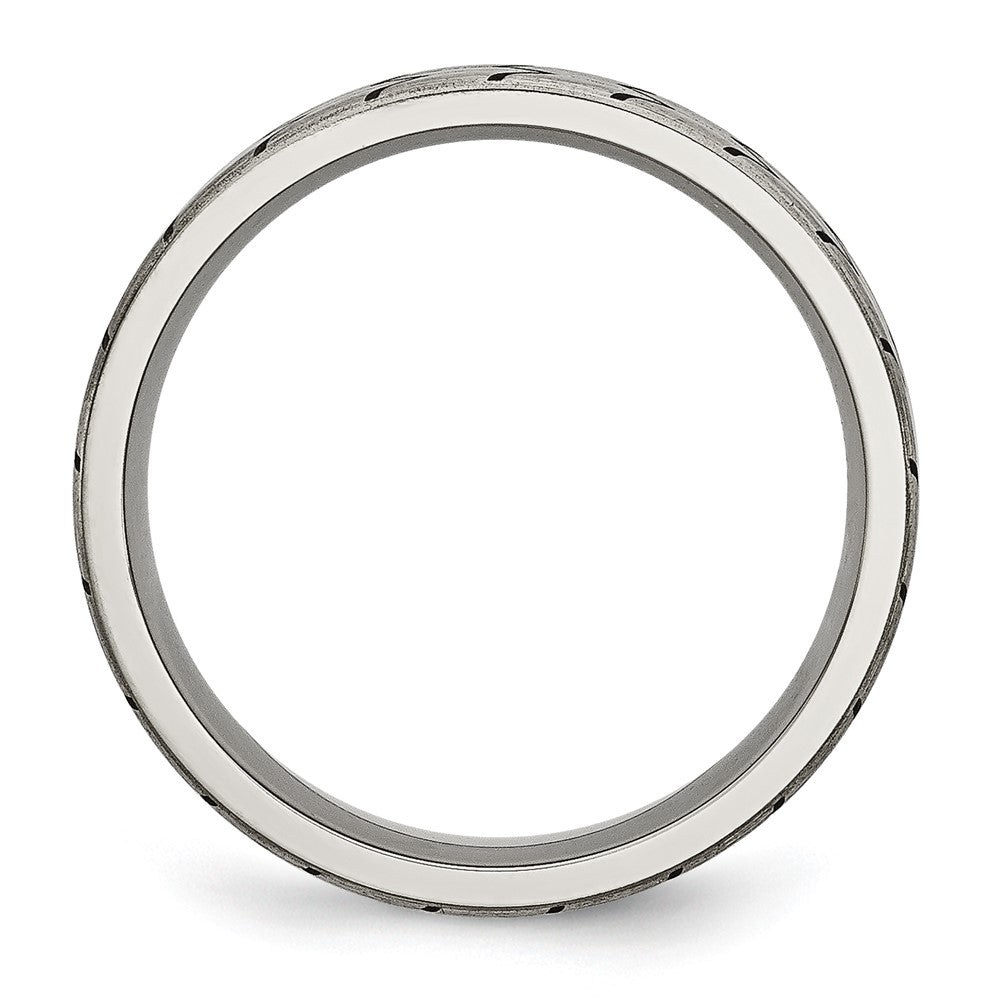 Titanium Flat Tread Design 6mm Brushed Band