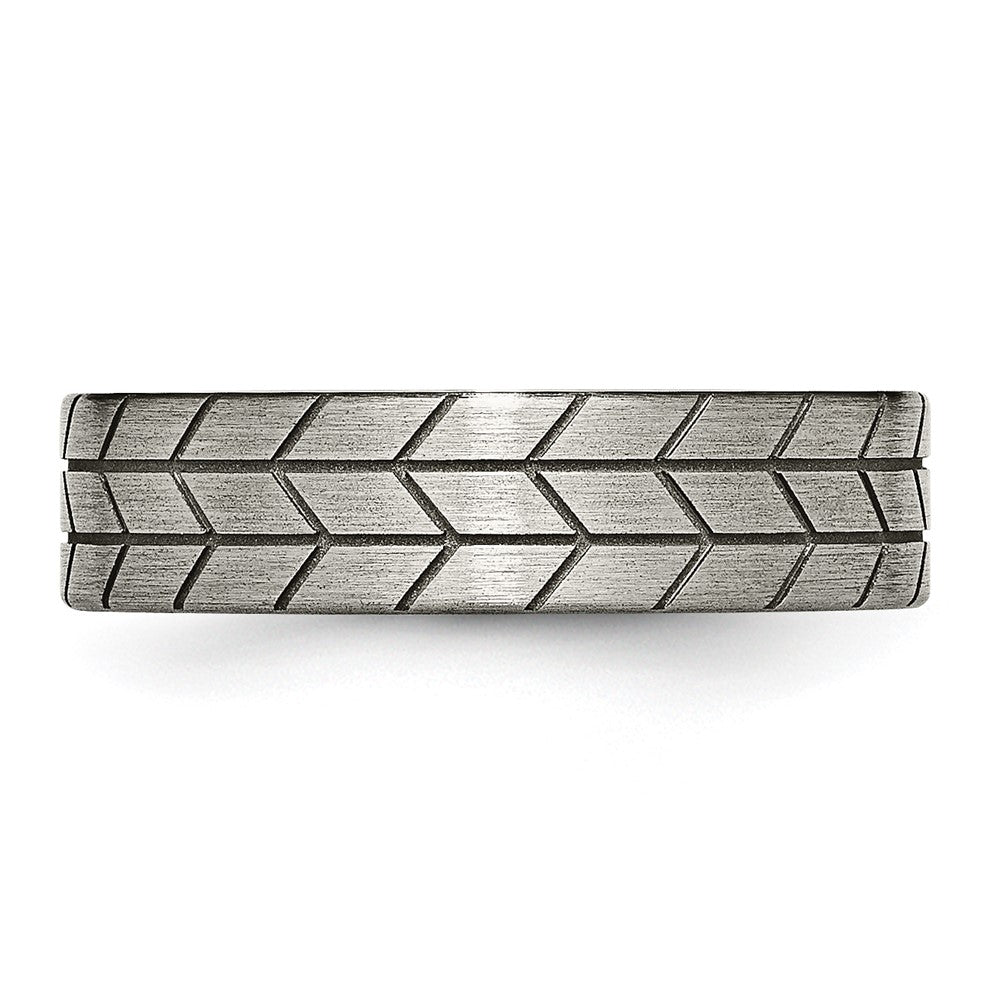 Titanium Flat Tread Design 6mm Brushed Band
