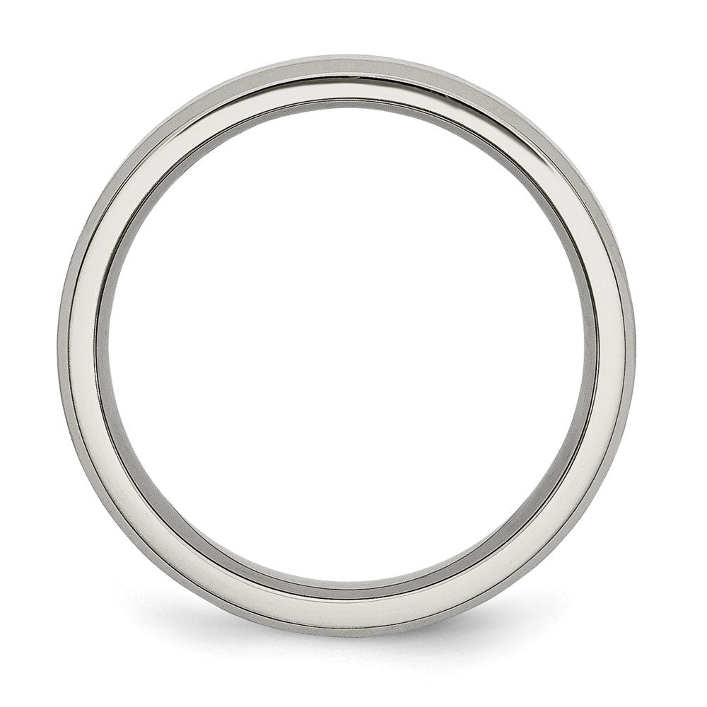 Chisel Titanium Brushed and Polished 6mm Beveled Edge Band