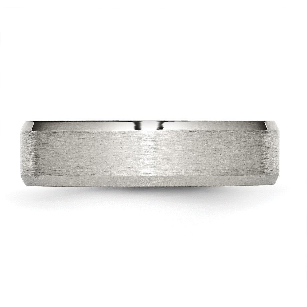 Chisel Titanium Brushed and Polished 6mm Beveled Edge Band