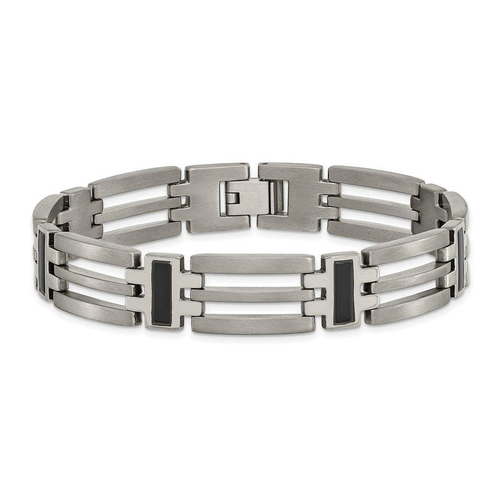 Chisel Titanium Brushed and Polished Black IP-plated 8.5 inch Bracelet