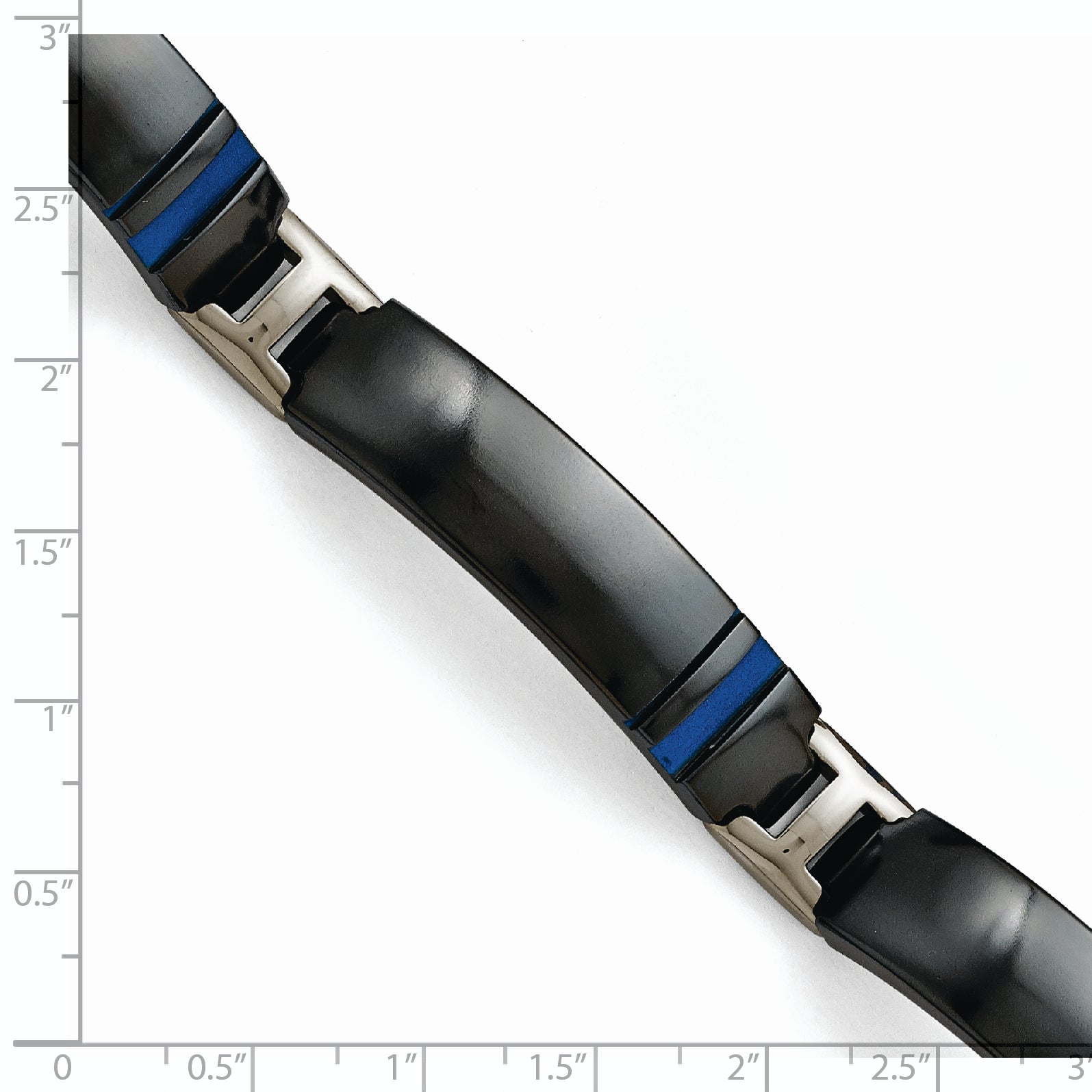 Titanium Black Ti Polished Blue Annodized Bracelet