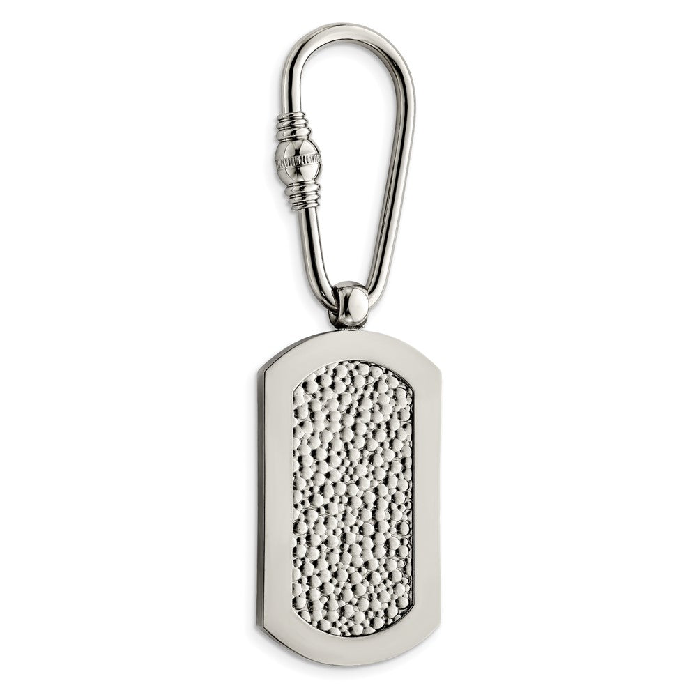 Chisel Titanium Polished Pebble Textured Key Ring