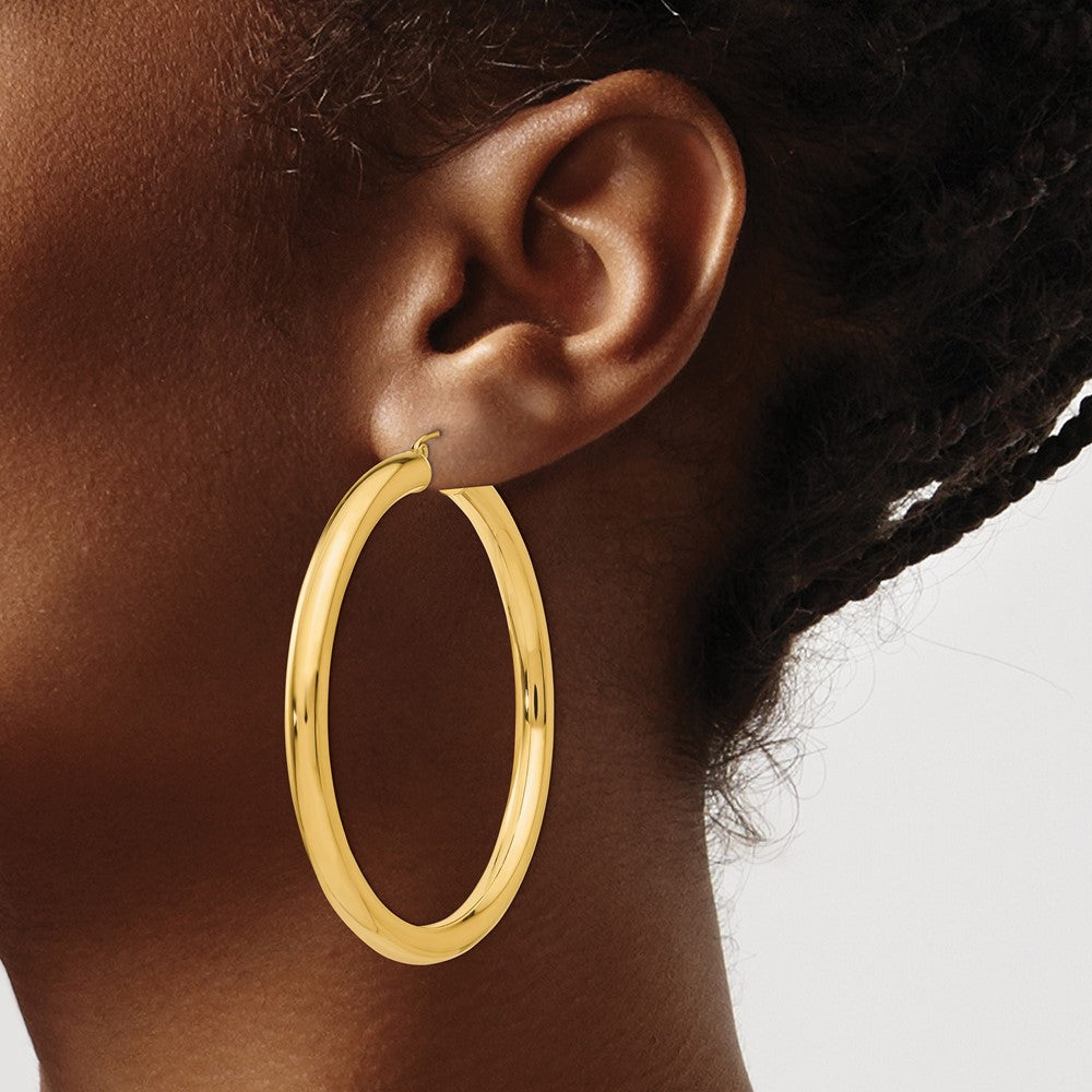 14k Polished 5mm Lightweight Hoop Earrings