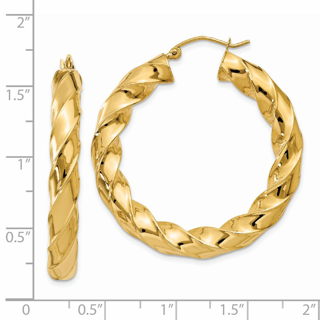 14k Polished 5.0mm Twisted Hoop Earrings