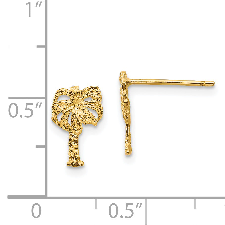 14k Palm Tree Post Earrings