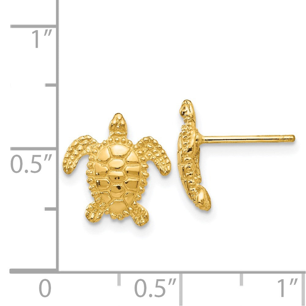 14k Sea Turtle Post Earring