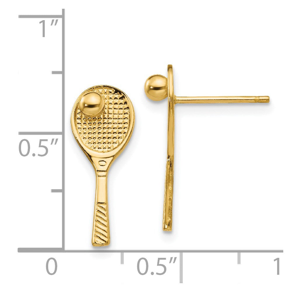 14k Tennis Racquet w/Ball Post Earrings