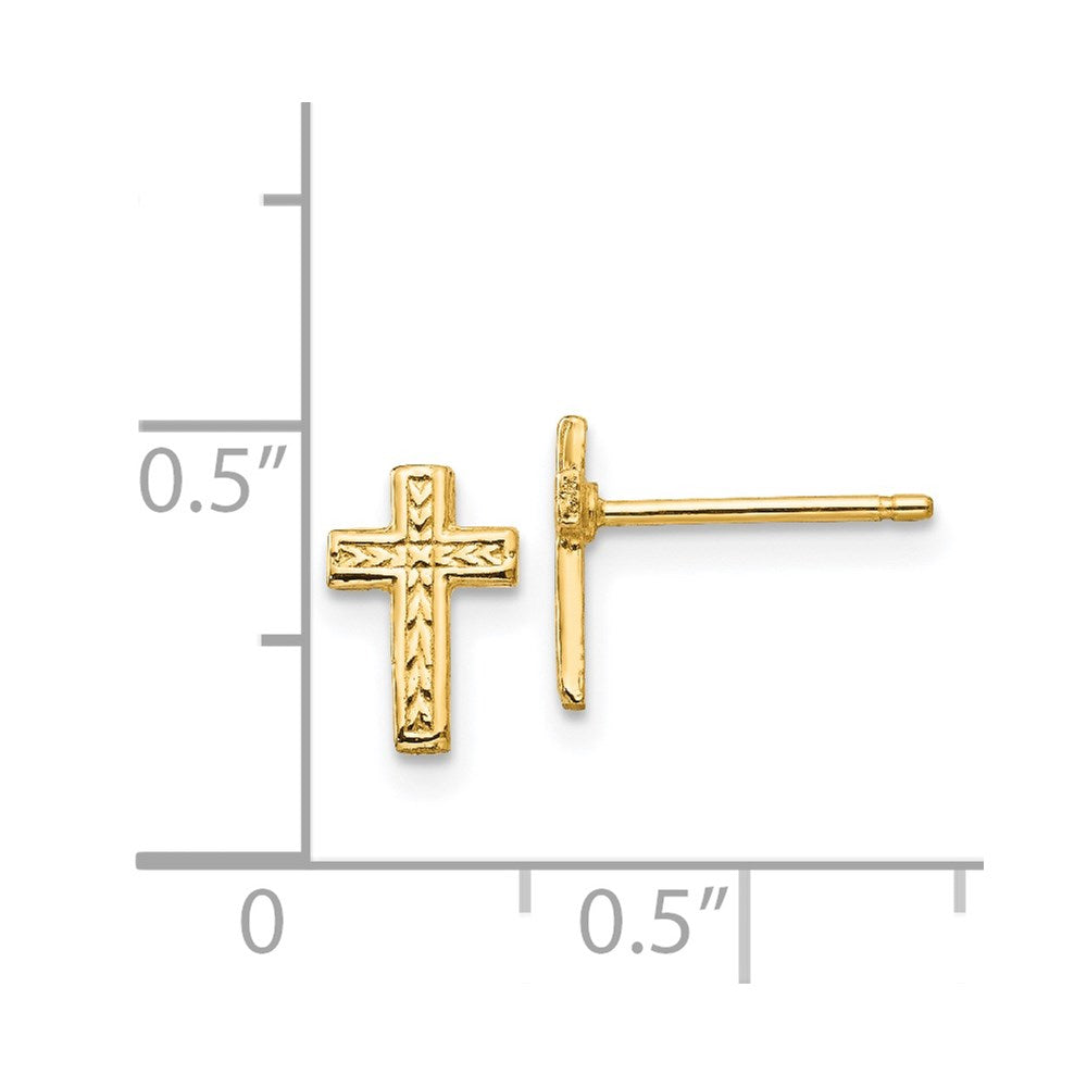 14k Polished Cross Post Earrings