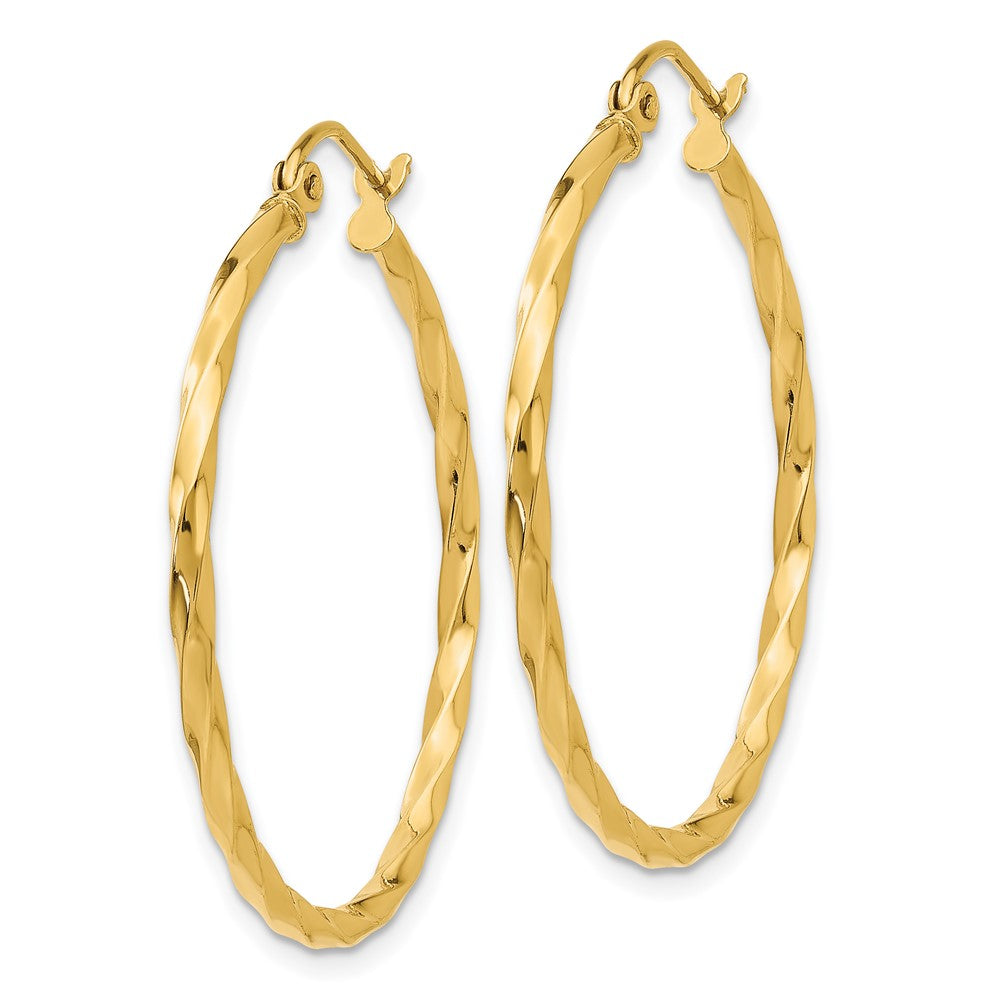 14k Twist Polished Hoop Earring