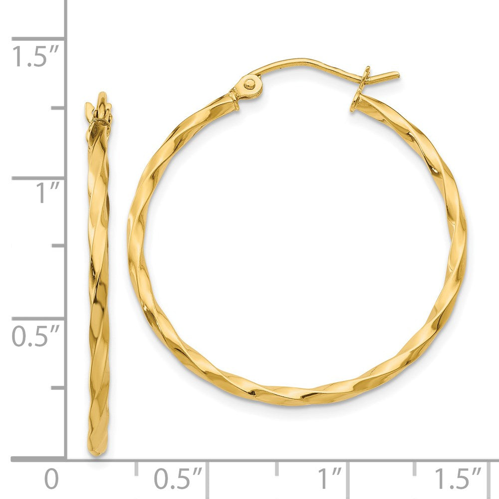 14k Twist Polished Hoop Earring