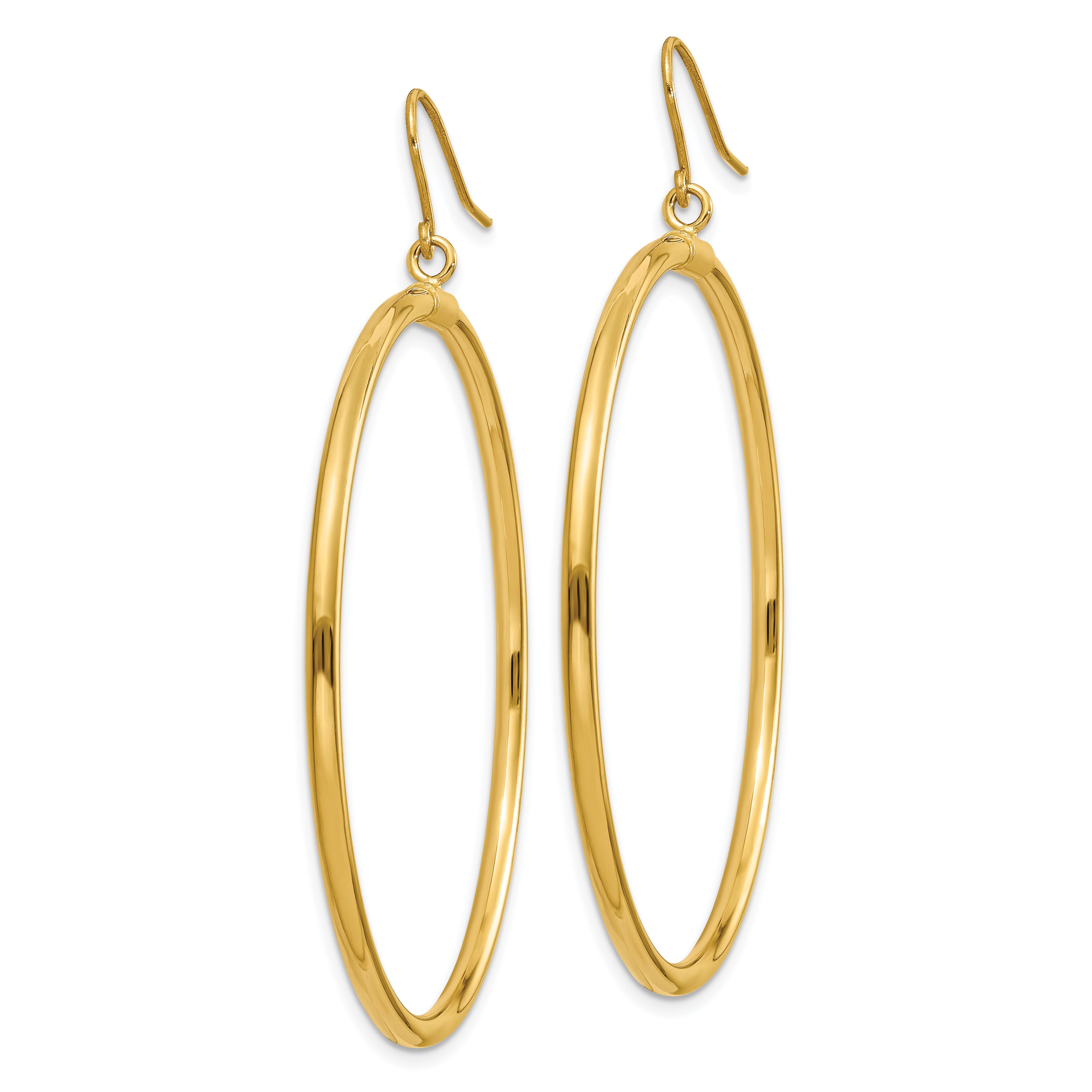 14k Tube Hoop Dangle Earrings