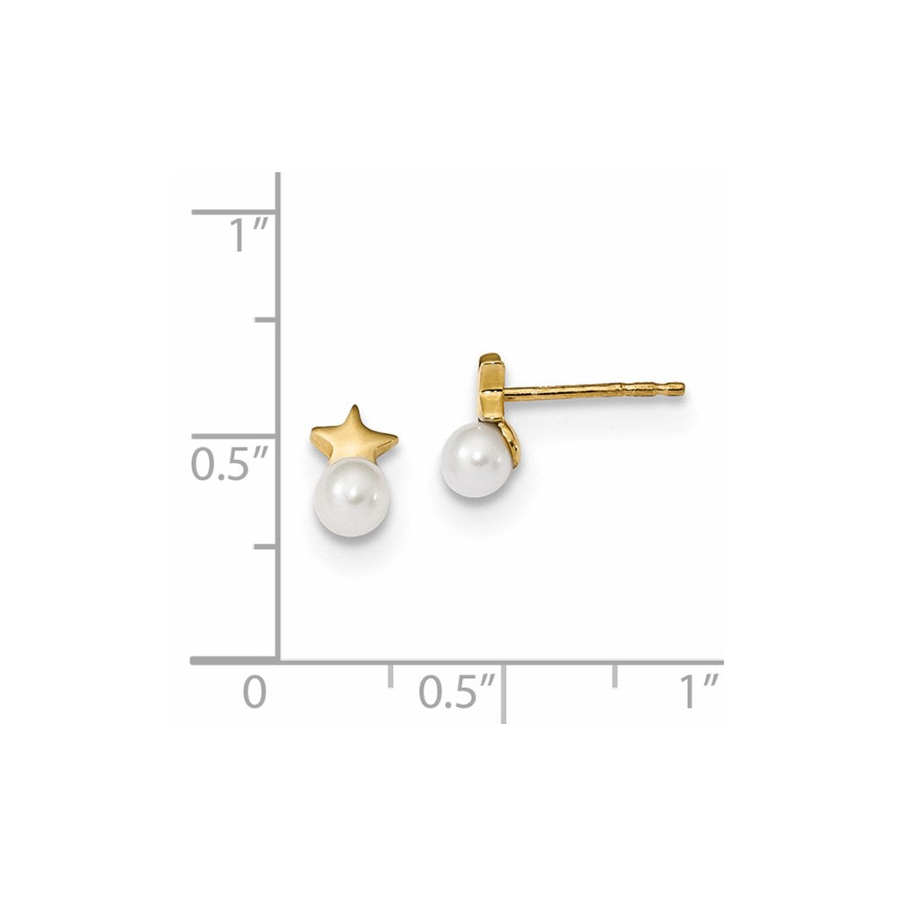 14k Freshwater Cultured Pearl Star Polished Post Earrings