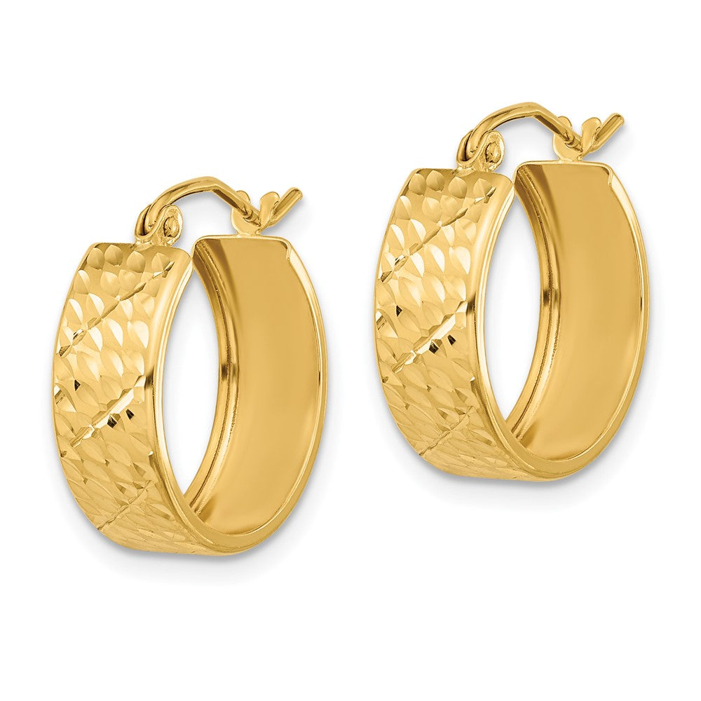 14k Diamond-cut Hoop Earrings