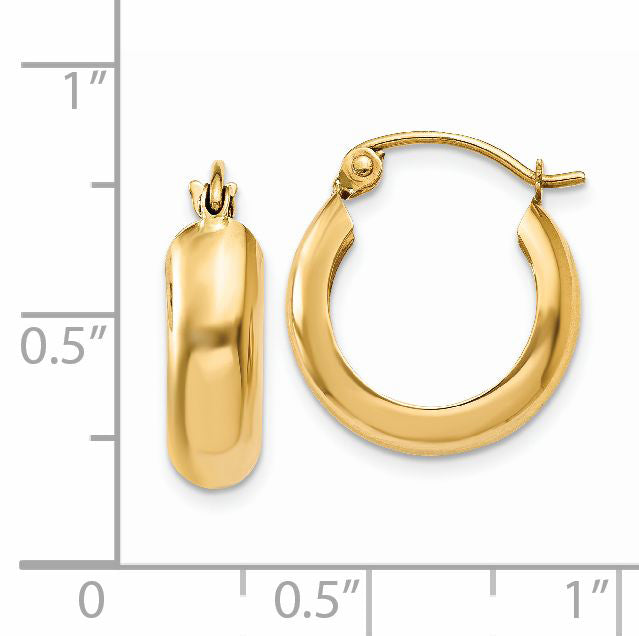 14k Polished 4.75mm Round Hoop Earrings