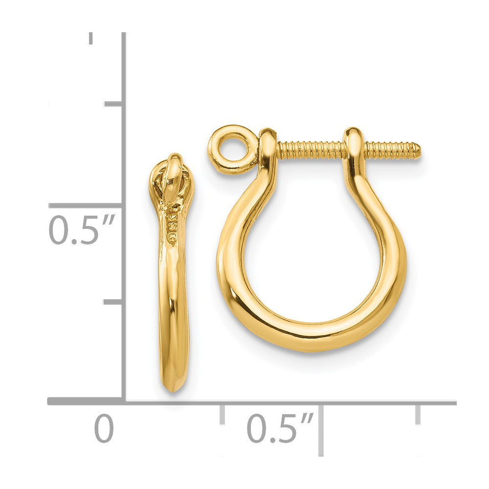 14k 3D Shackle Link Screw Earrings
