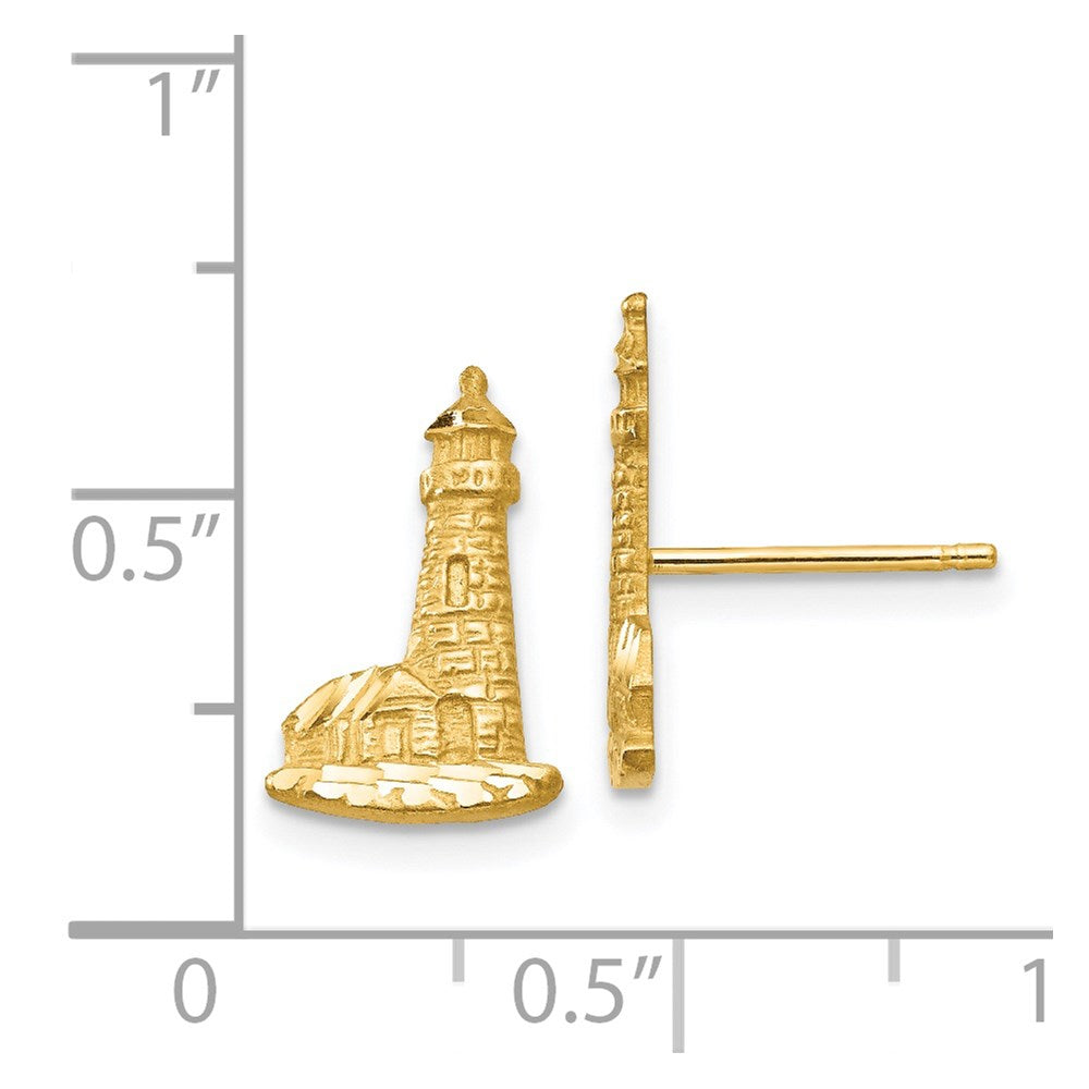 14K Diamond-cut Lighthouse Earrings
