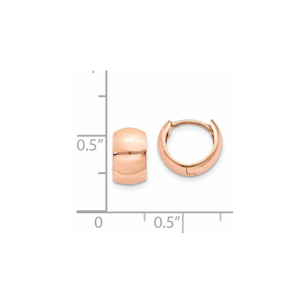 14k Rose Gold Round Hinged Hoop Earrings