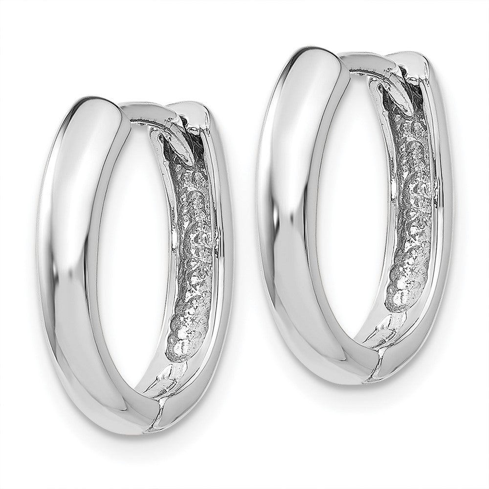 14k White Gold Hinged Hoop Earrings
