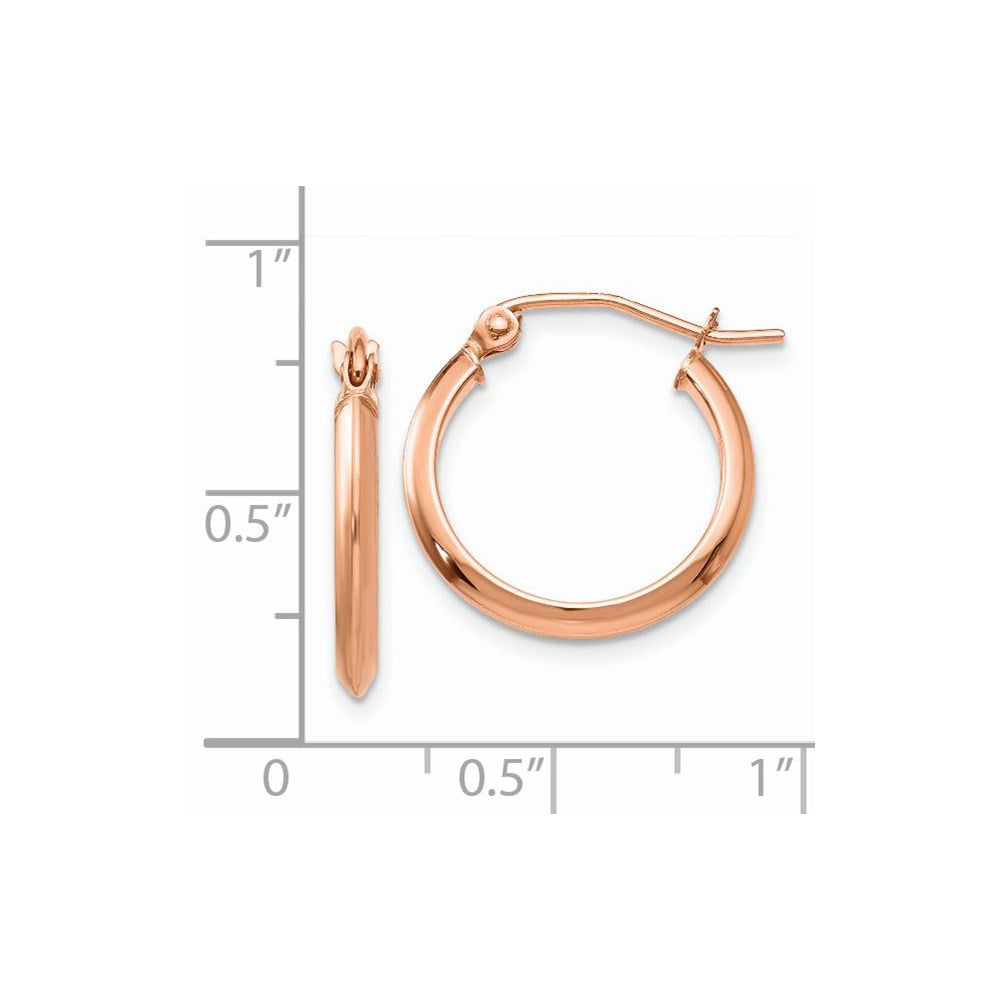 14k Rose 2.5mm Knife Edge Hoop Earrings