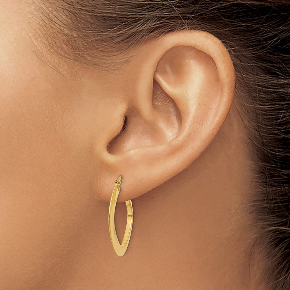 14K Tapered Square Hoop Earrings
