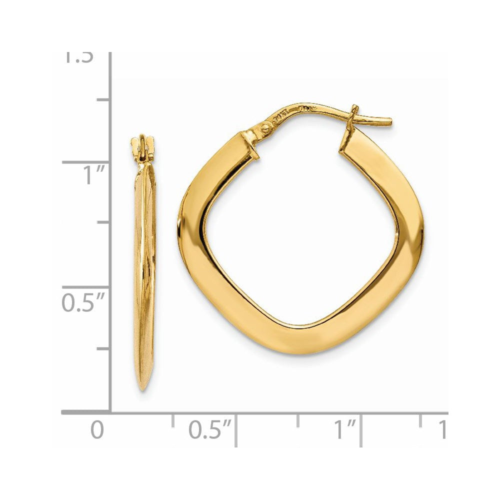 14K Tapered Square Hoop Earrings