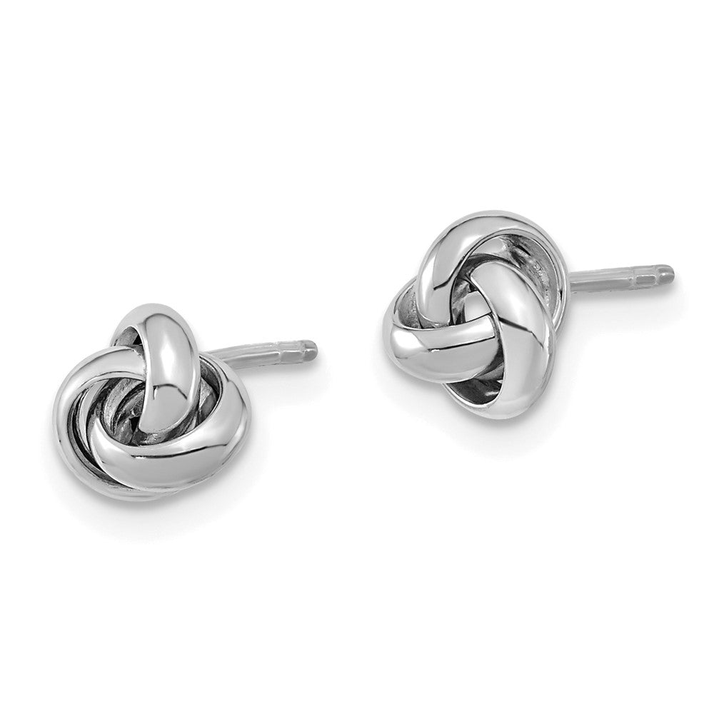 14k White Gold Polished Knot Post Earrings