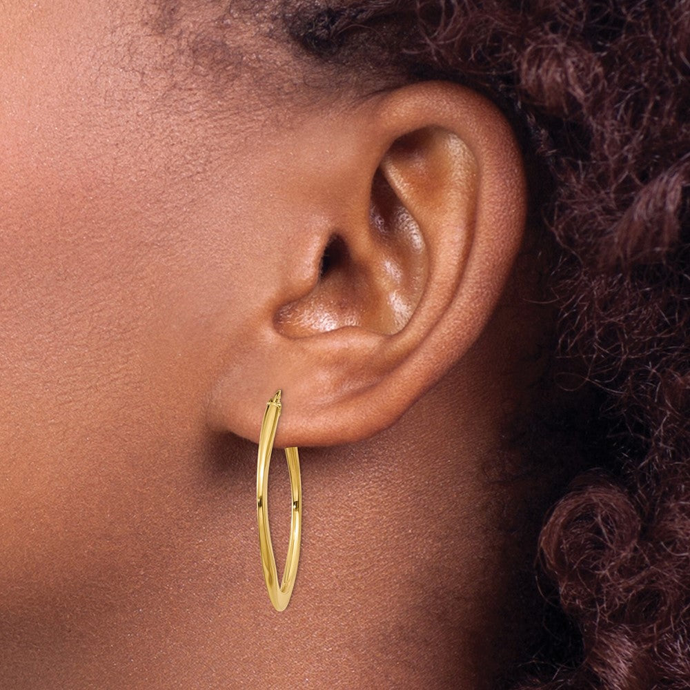 14k Tapered Square Hoop Earrings
