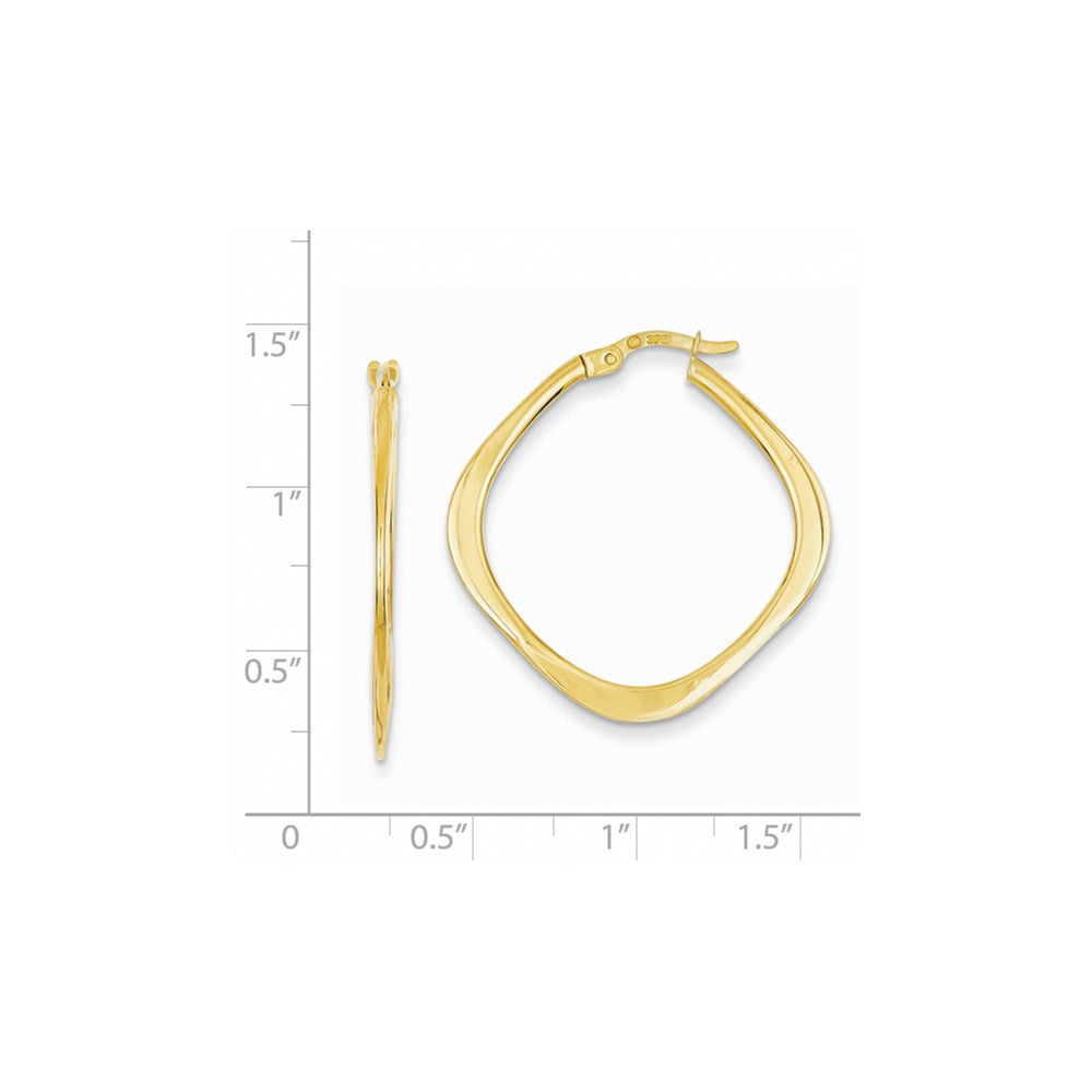 14k Tapered Square Hoop Earrings