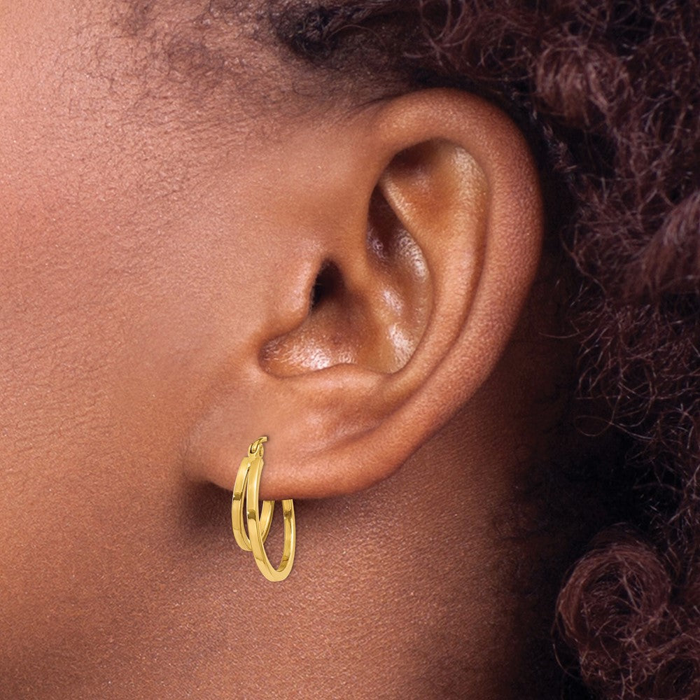14K Double Hoop Earrings