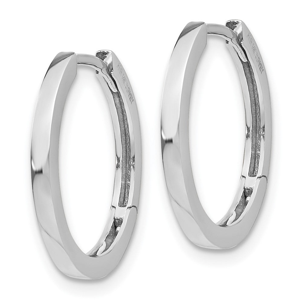 14K White Gold Hinged Hoop Earrings