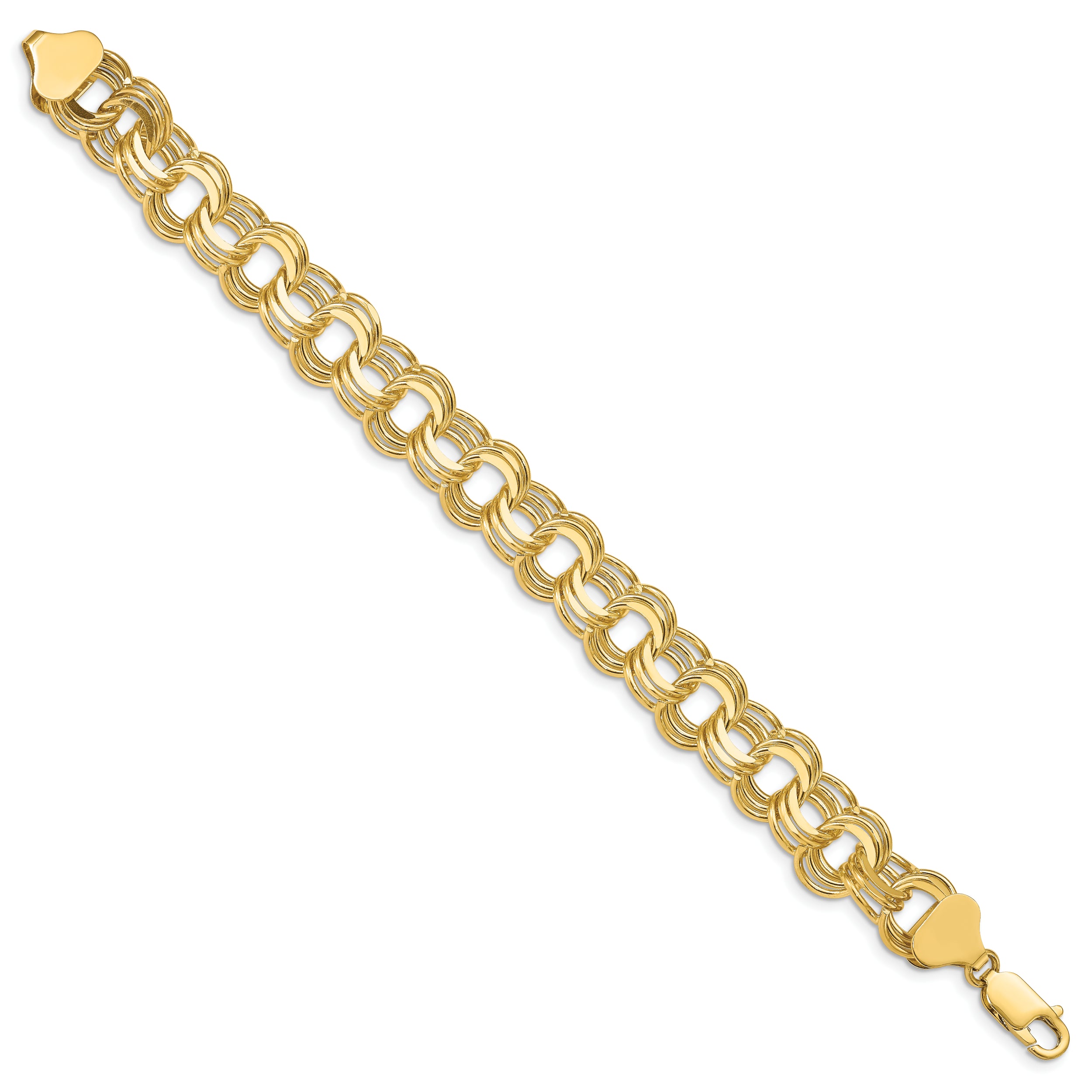14K Triple Link Charm Bracelet