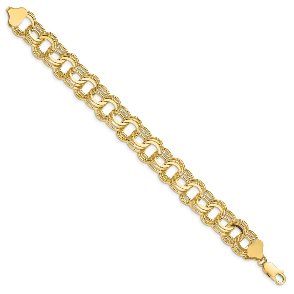 14K Triple Link Charm Bracelet