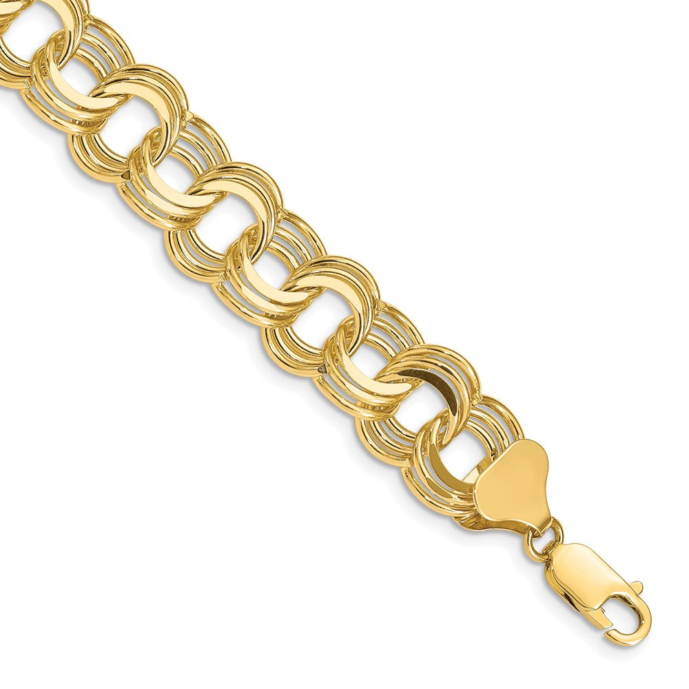 14K Triple Link Charm Bracelet