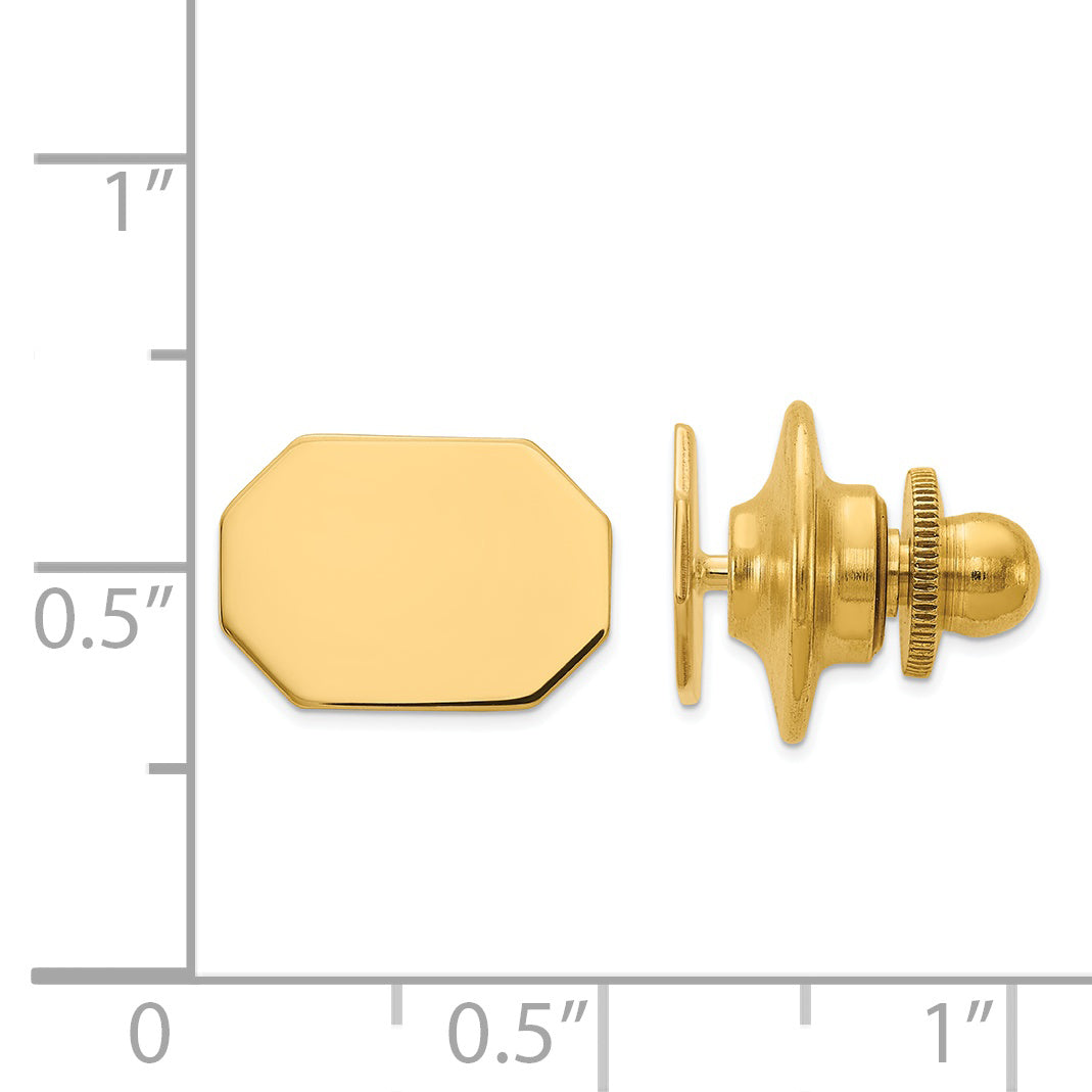 14K Men'S Rectangular Octagon Tie Tac
