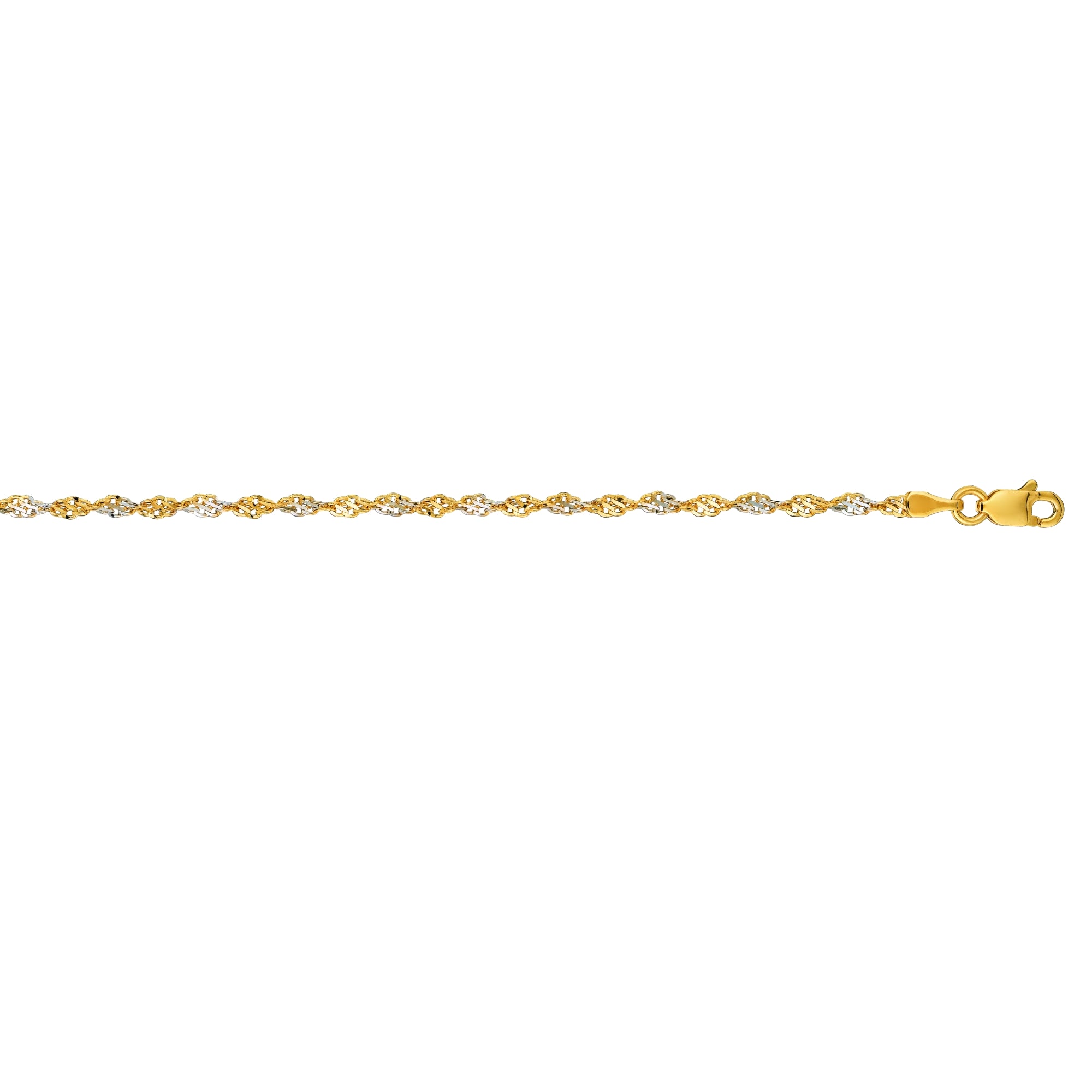 14K Gold 2.5mm Singapore 20" Chain with Lobster Lock