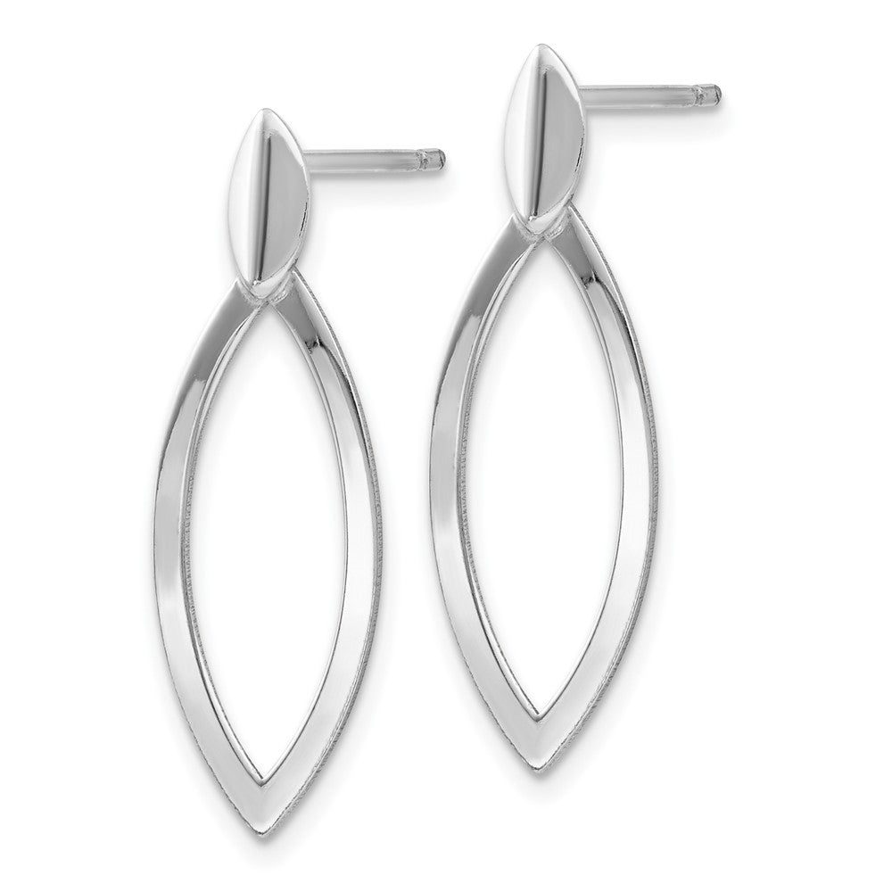 Sterling Silver Rhodium-plated Polished Post Dangle Earrings