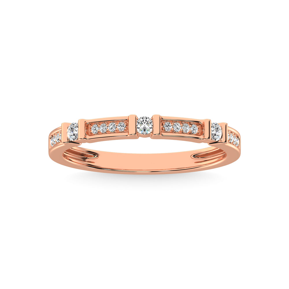 14K Rose Gold 1/6 Ct.Tw. Diamond Stackable Band