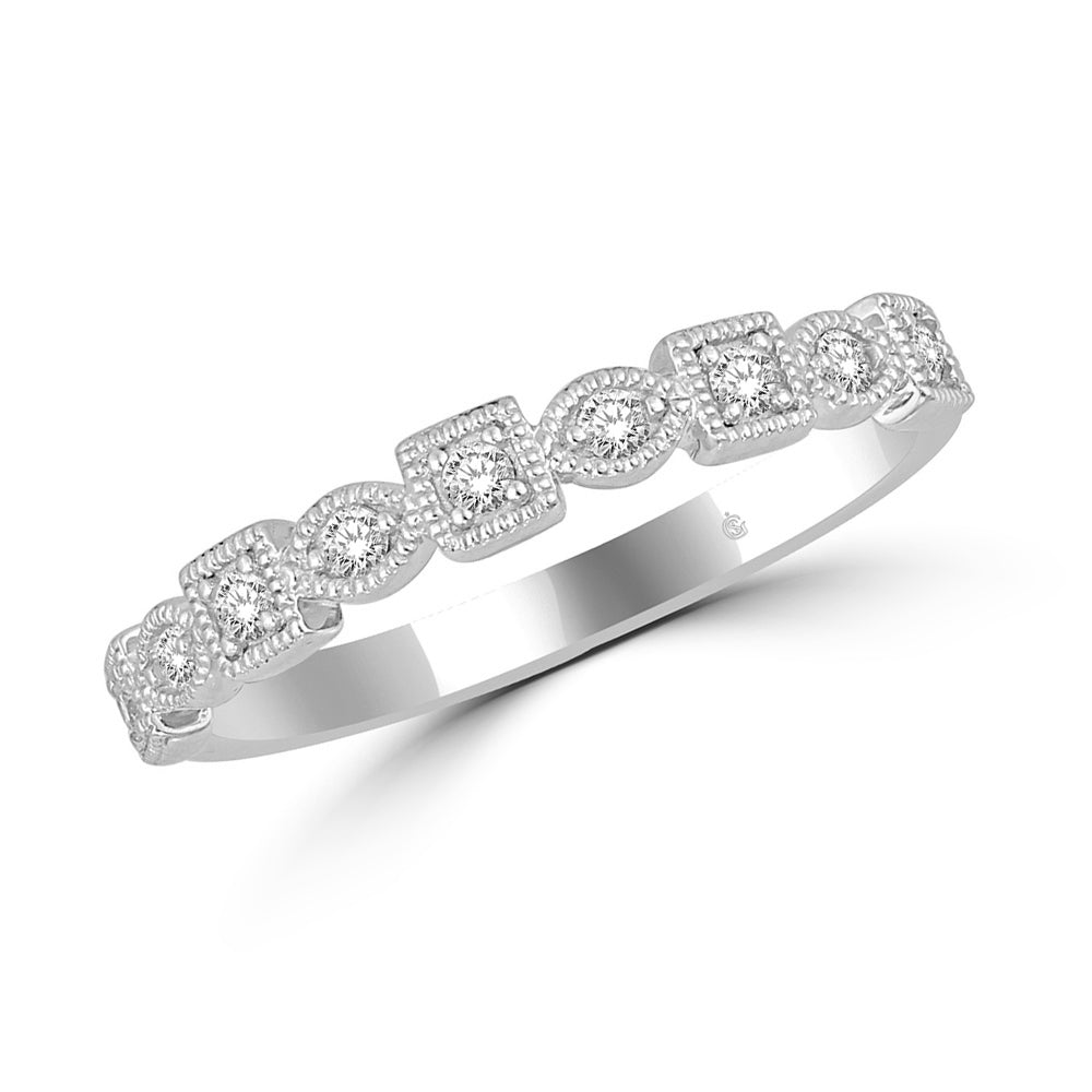 14K White Gold 1/6 Ct.Tw. Diamond Stackable Band