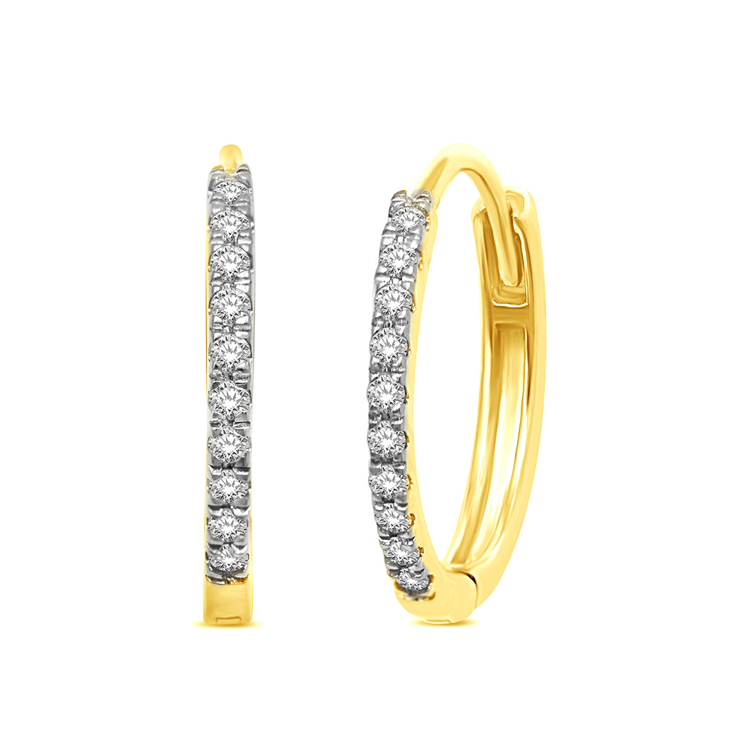 14K Yellow Gold 1/10 Ct.Tw.Diamond Stackable Earrings