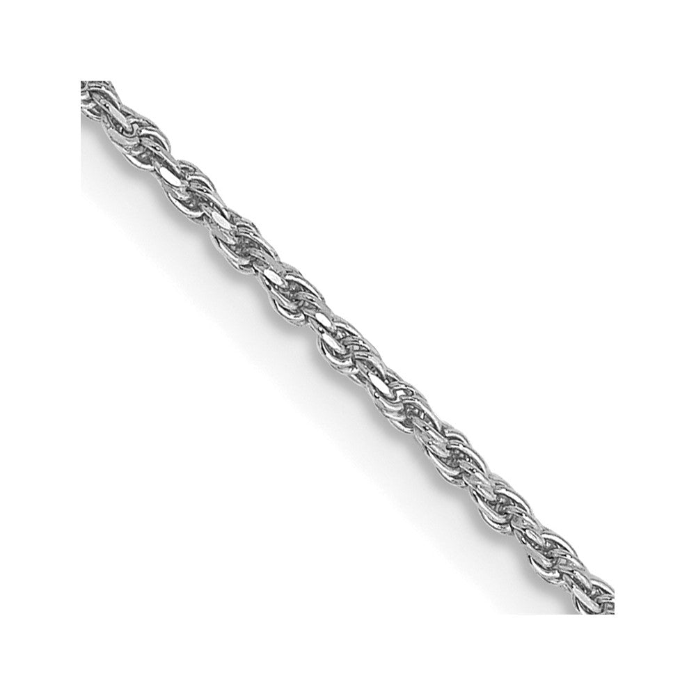14K White Gold 20 inch 1.15mm Diamond-cut Machine Made Rope with Lobster Clasp Chain Chain
