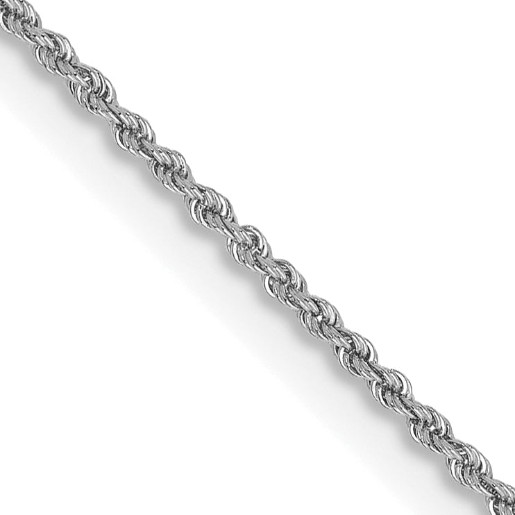 14K White Gold 20 Inch 1.5Mm Regular Rope With Lobster Clasp Chain