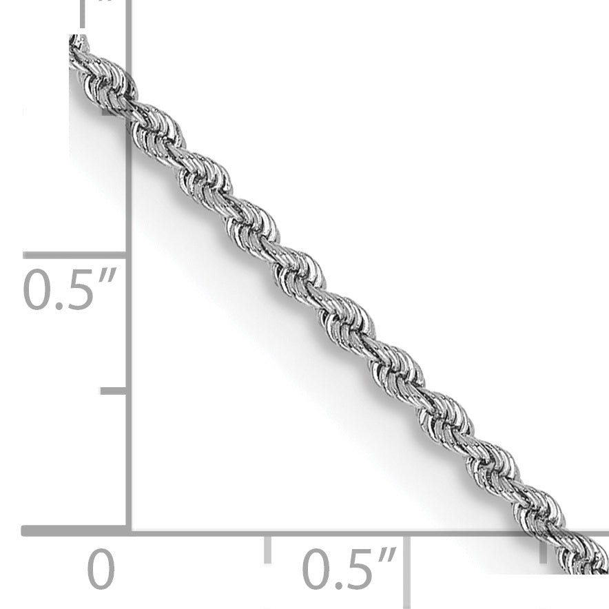 14K White Gold 22 Inch 2Mm Regular Rope With Lobster Clasp Chain