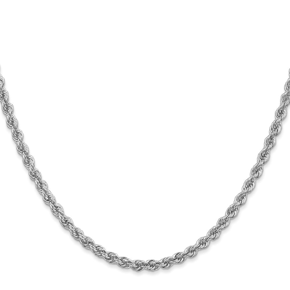 14K White Gold 22 inch 3mm Regular Rope with Lobster Clasp Chain