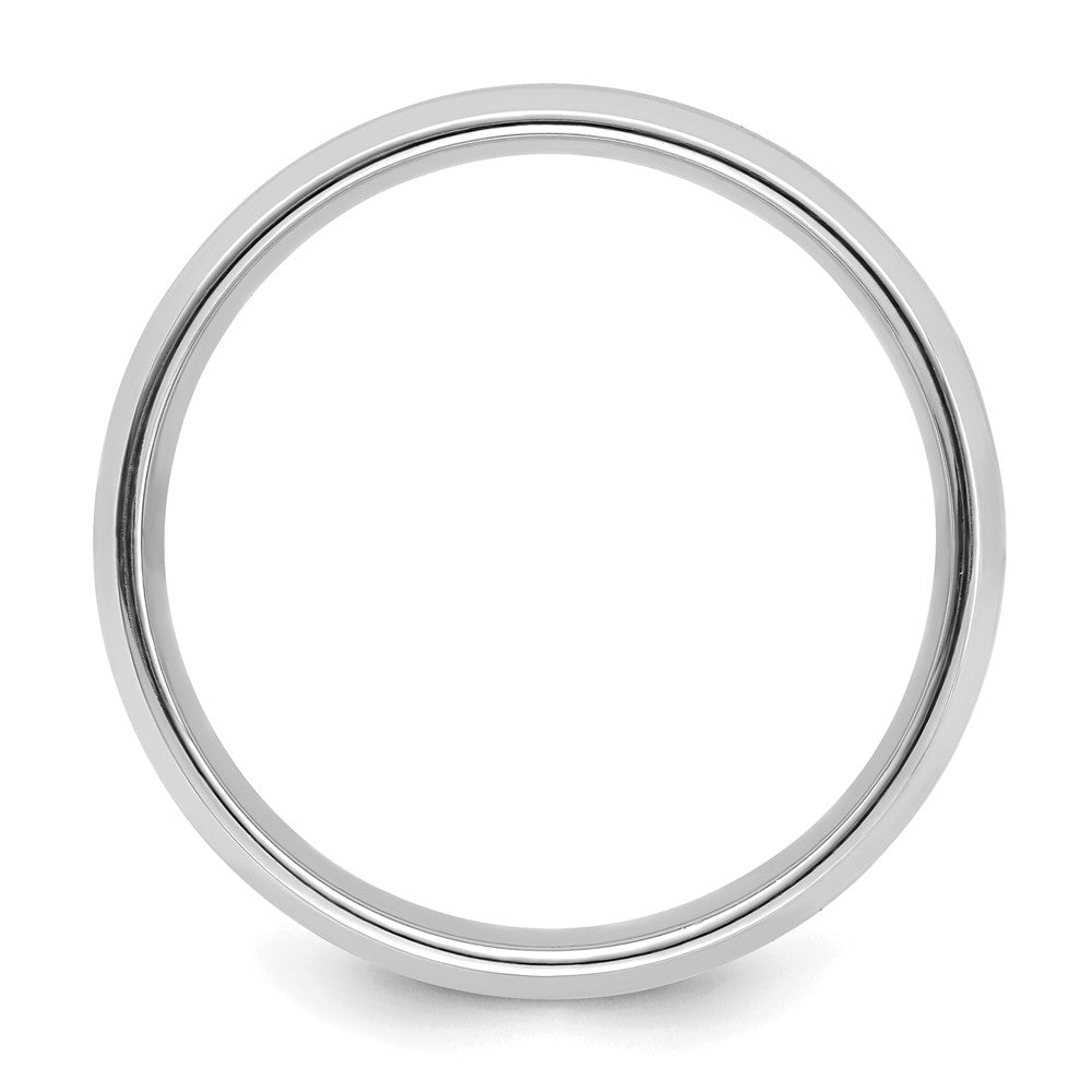 14k White Gold 6mm Lightweight Comfort Fit Brushed Satin with Polished Beveled Edge Wedding Band Size 9.5